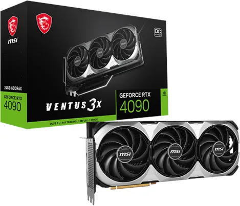 MSI GeForce RTX 4090 VENTUS 3X E OC - 24GB GDDR6X RAM - Grafikkort